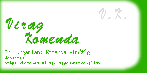 virag komenda business card